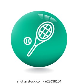  Tennis icon flat.