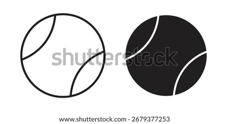Tennis icon flat and stroke style pack on white background. Vector illustrations