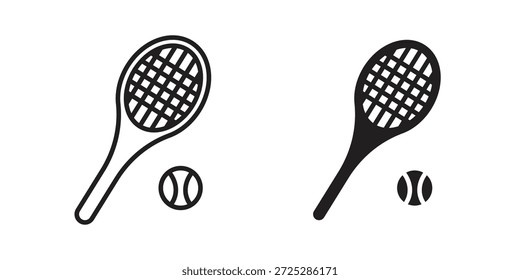 Icono de tenis plano y delgado paquete de Vector de carrera. Conjunto de iconos editables