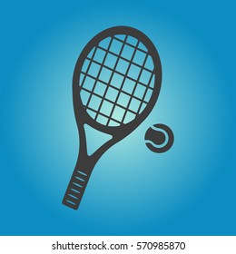 Tennis icon. Flat vector illustration in black on white background. EPS 10