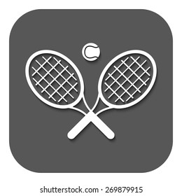 The tennis icon. Game symbol. Flat Vector illustration. Button