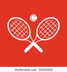 The tennis icon. Game symbol. Flat Vector illustration