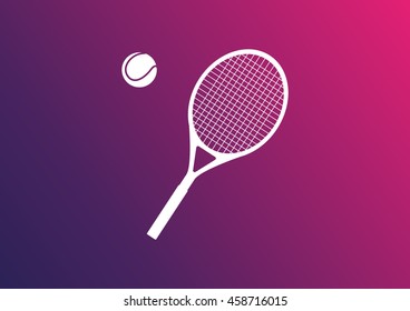 Tennis icon. Gradient background. Vector illustration.