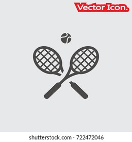 Tennis icon isolated sign symbol and flat style for app, web and digital design. Vector illustration.