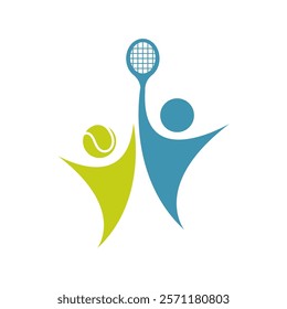 Tennis icon logo design illustration