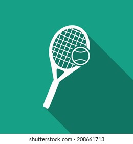 tennis icon with long shadow