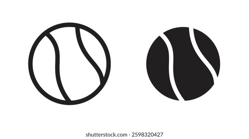 Tennis icon outlined icon vector collection.