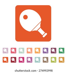 The tennis icon. Ping pong symbol. Flat Vector illustration. Button Set