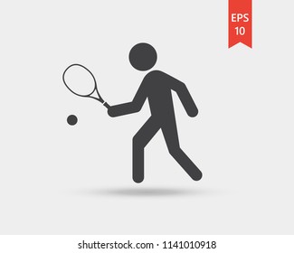 Tennis icon, Tennis player vector web icon isolated on white background, EPS 10, top view