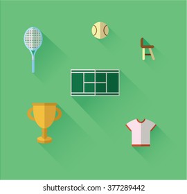 tennis icon set