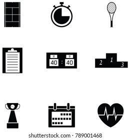 tennis icon set