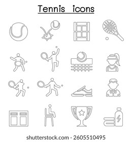 Tennis icon set illustration graphic design