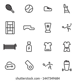tennis icon set simple design