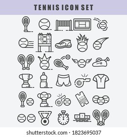 tennis icon set vector art
