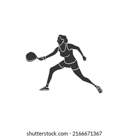 Tennis Icon Silhouette Illustration. Sports Vector Graphic Pictogram Symbol Clip Art. Doodle Sketch Black Sign.