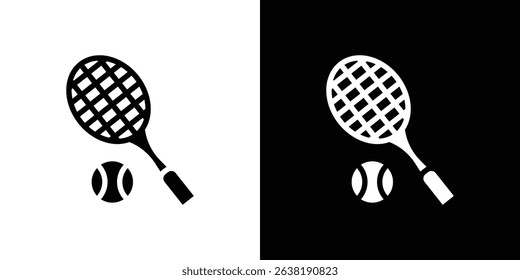 Tennis icon in solid flat trendy design style.