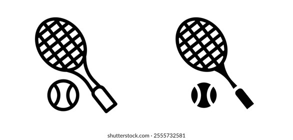 Tennis icon symbol collection on white background.