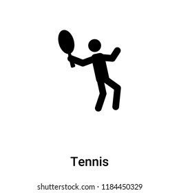 Tennis icon vector isolated on white background, logo concept of Tennis sign on transparent background, filled black symbol