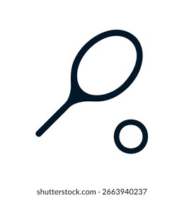 Icono de tenis, signo del logotipo del Vector, ilustración, forma, diseño, icono de UX UI, editable eps