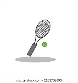 Tennis icon vector , racket,  sport game,Green tennis ball  design.