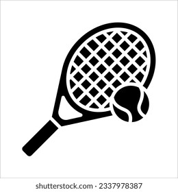 Símbolo del símbolo del vector del icono del tenis para el diseño, ilustración del vector sobre fondo blanco