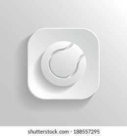 Tennis icon - vector white app button with shadow