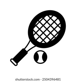 Icono de tenis con fondo blanco Vector Ilustración de stock