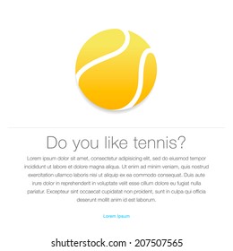 Tennis icon. Yellow tennis ball, vector illustration.