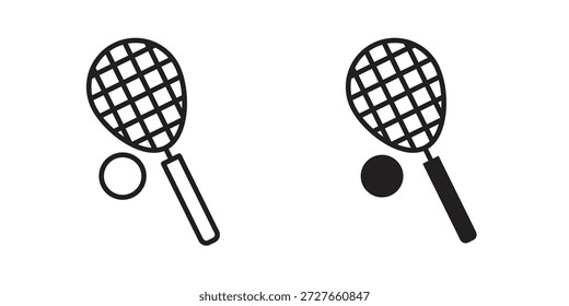 Colección de iconos de tenis. Iconos planos lineales delgados y negros