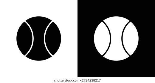 Iconos de tenis concepto de Vector plano. Ilustraciones en blanco y negro