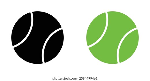 Tennis icons pack in black and colored version