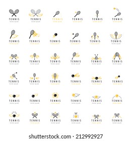 Tennis Icons Set - Isolated On White Background - Vector Illustration, Graphic Design Editable For Your Design 