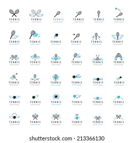 Tennis Icons Set - Isolated On White Background - Vector Illustration, Graphic Design Editable For Your Design 