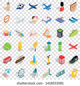 Tennis icons set. Isometric style of 36 tennis vector icons for web for any design
