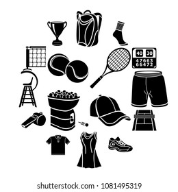 Tennis icons set. Simple illustration of 16 tennis icons set vector icons for web