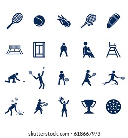 Tennis icons set. Vector.