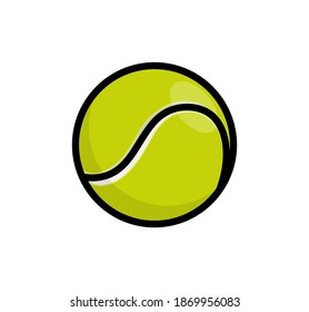 Tennis isolated ball vector icon. Tennis line ball flat icon logo