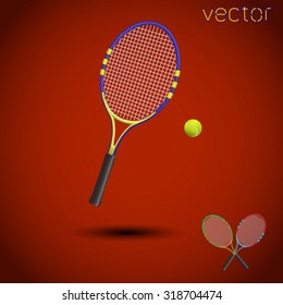 tennis items isolated. Vector illustration.