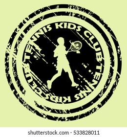 Tennis kids club with boy silhouette