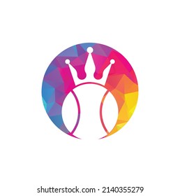 Tennis king vector logo design. Tennis ball and crown icon design template.