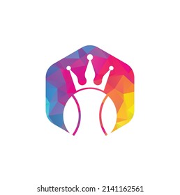 Tennis king vector logo design. Tennis ball and crown icon design template.