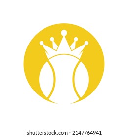 Tennis king vector logo design. Tennis ball and crown icon design template.