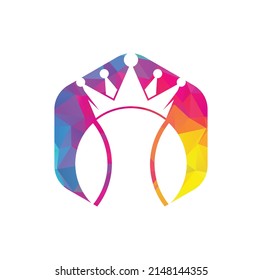 Tennis king vector logo design. Tennis ball and crown icon design template.