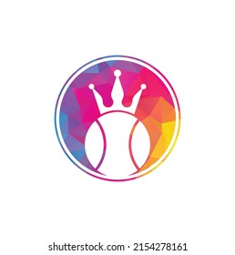 Tennis king vector logo design. Tennis ball and crown icon design template