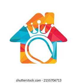 Tennis king vector logo design. Tennis ball and crown icon design template.	
