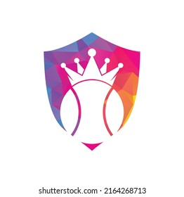 Tennis king vector logo design. Tennis ball and crown icon design template.