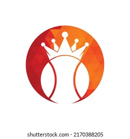 Tennis king vector logo design. Tennis ball and crown icon design template.