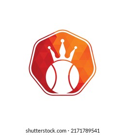 Tennis king vector logo design. Tennis ball and crown icon design template.