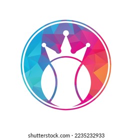 Tennis king vector logo design. Tennis ball and crown icon design template.