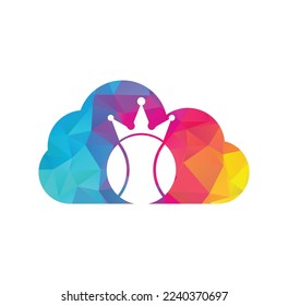 Tennis king vector logo design. Tennis ball and crown icon design template.